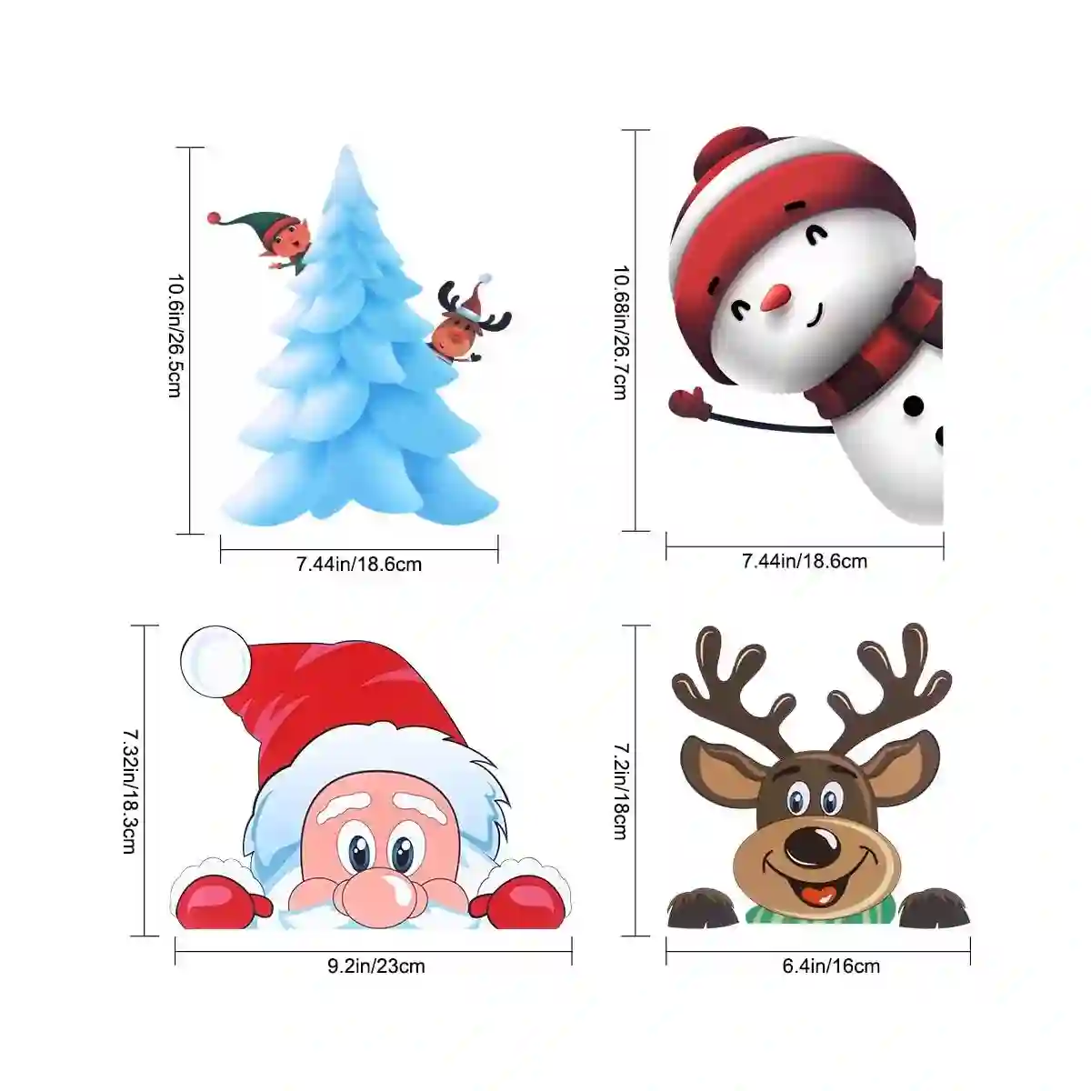 Adesivi Finestre Natalizi, Vetrofanie Con Alce, Renne, Neve E Babbo Natale 3 Adesivi Finestre Natalizi, Vetrofanie Con Alce, Renne, Neve E Babbo Natale - immagine 3