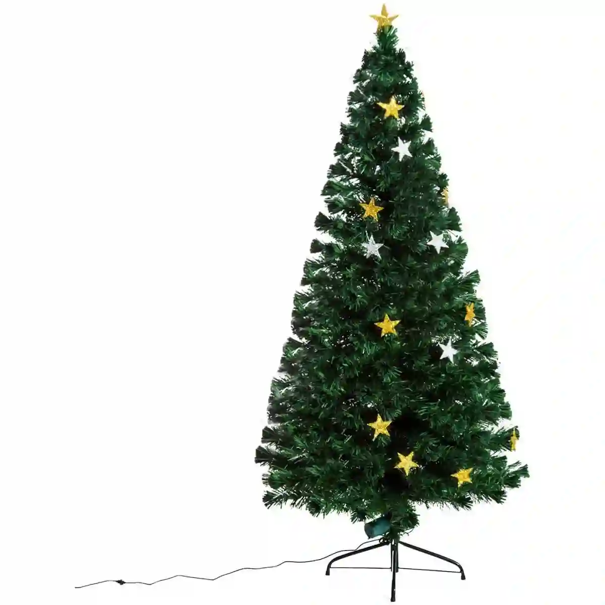 Albero Di Natale In Fibra Ottica Con 28 Luci LED, Abete Da 180 Cm 1 Albero Di Natale In Fibra Ottica Con 28 Luci LED, Abete Da 180 Cm