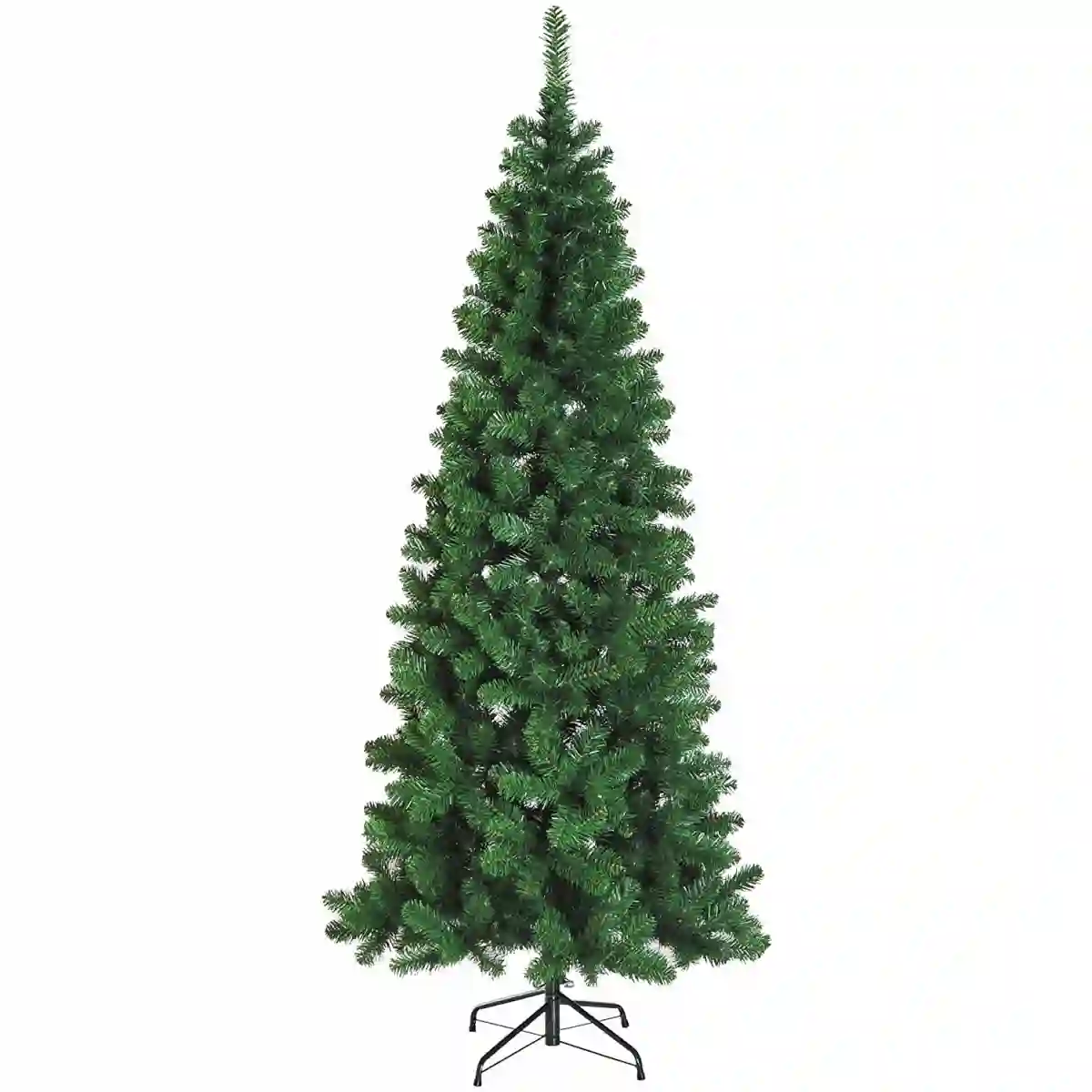 Albero Di Natale Slim Con 631 Rami, 210 Cm, Abete Verde 1 Albero Di Natale Slim Con 631 Rami, 210 Cm, Abete Verde
