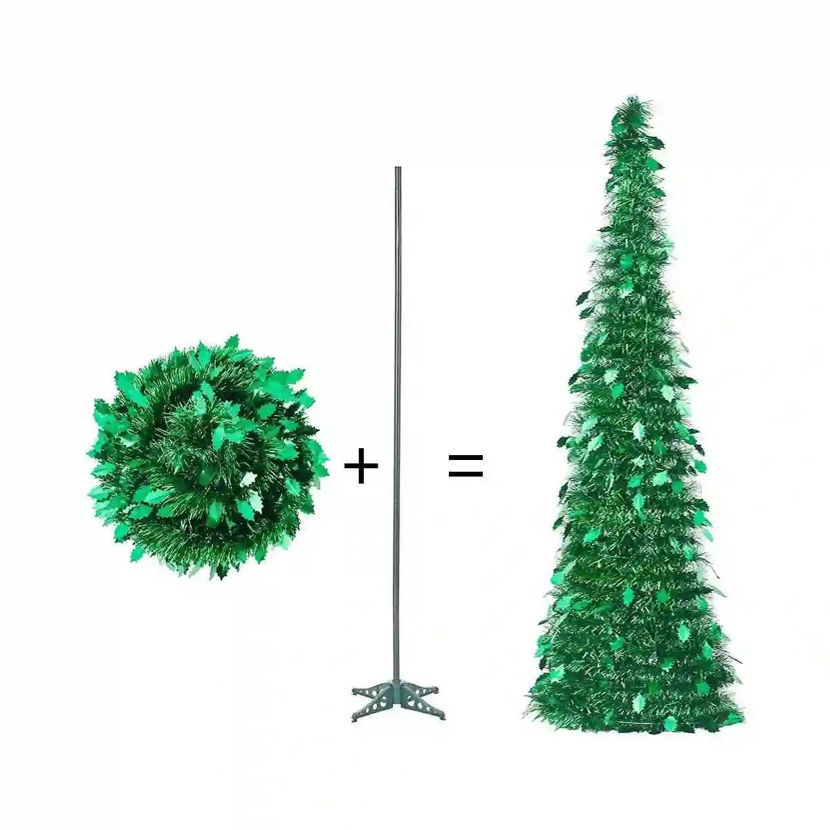 Albero Di Natale Slim Pieghevole Da 150 Cm, Lungo E Stretto 3 Albero Di Natale Slim Pieghevole Da 150 Cm, Lungo E Stretto - immagine 3