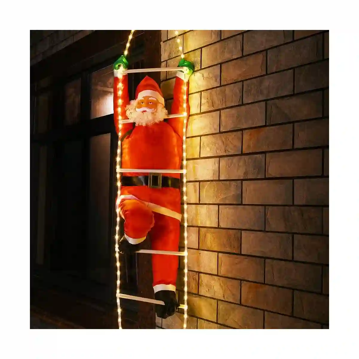 Babbo Natale LED Appeso Sulla Scala Da 90cm, Decorazioni Natalizie 2 Babbo Natale LED Appeso Sulla Scala Da 90cm, Decorazioni Natalizie - immagine 2