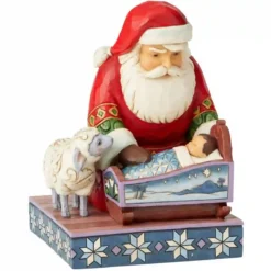 Babbo Natale Con Gesù Bambino Da 18.5 Cm, Statuina Decorativa