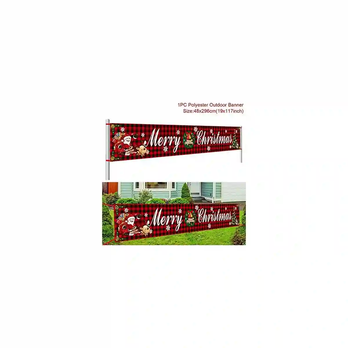 Banner Marry Christmas - Buon Natale, Decorazione Da Appendere 2 Banner Marry Christmas - Buon Natale, Decorazione Da Appendere - immagine 2