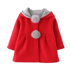Cappotto Rosso Invernale Per Bambini, Per Natale, Da Coniglietto