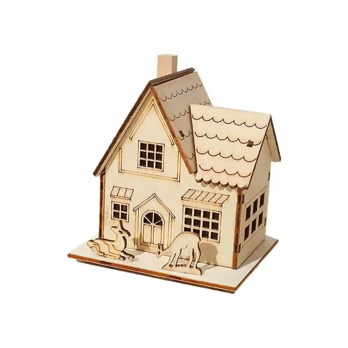 Centrotavola Piccola Casa Di Natale In Legno 2 Centrotavola Piccola Casa Di Natale In Legno - immagine 2