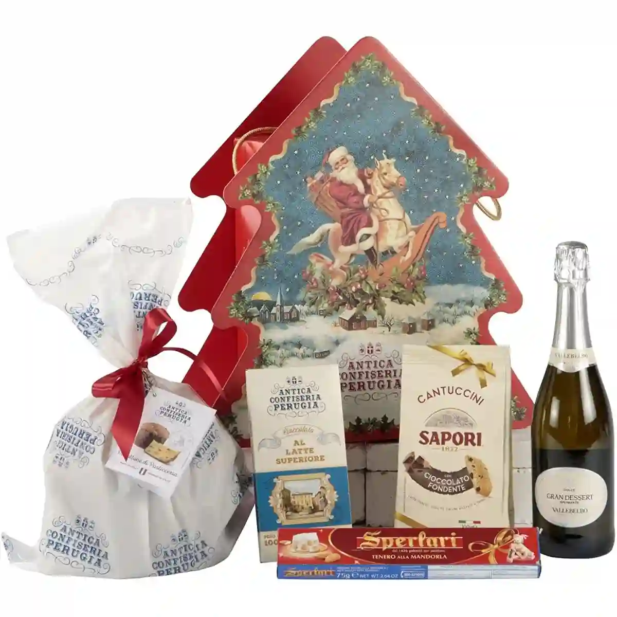 Cesto Natalizio Con Panettone Albero Di Natale E Altri Prodotti 1 Cesto Natalizio Con Panettone Albero Di Natale E Altri Prodotti