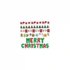 Confezione Da 4 Festoni Natale + Merry Christmas