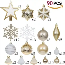 Confezione Da 90 Accessori E Palline Di Natale , Bianco Perla E Oro -Offerte Playmobil || Villeroy & Boch || Ravensburger Negozio confezione da 90 accessori e palline di natale 2