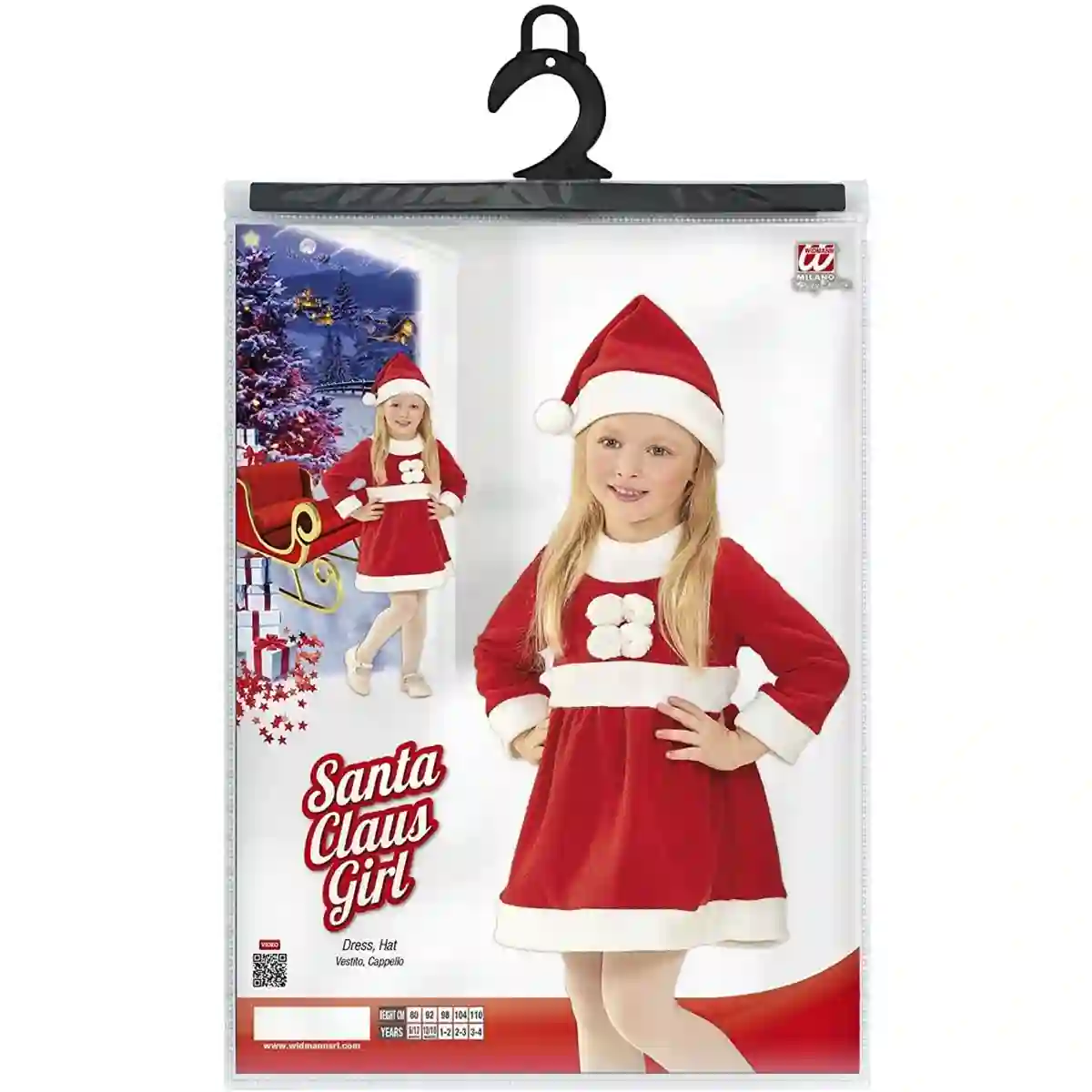 WIDMANN Costume Babbo Natale Per Bambina, Per Saggi, Carnevale, Natale 2 WIDMANN Costume Babbo Natale Per Bambina, Per Saggi, Carnevale, Natale - immagine 2