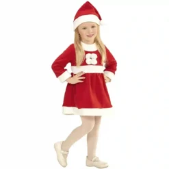 WIDMANN Costume Babbo Natale Per Bambina, Per Saggi, Carnevale, Natale