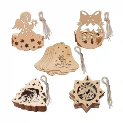 Decorazione Di Legno Per Albero Di Natale, 50 Pezzi, Stile Vintage