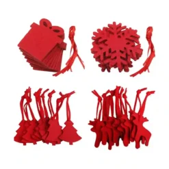 Decorazioni Albero Di Natale In Feltro, Motivi Fiocchi Di Neve E Regali