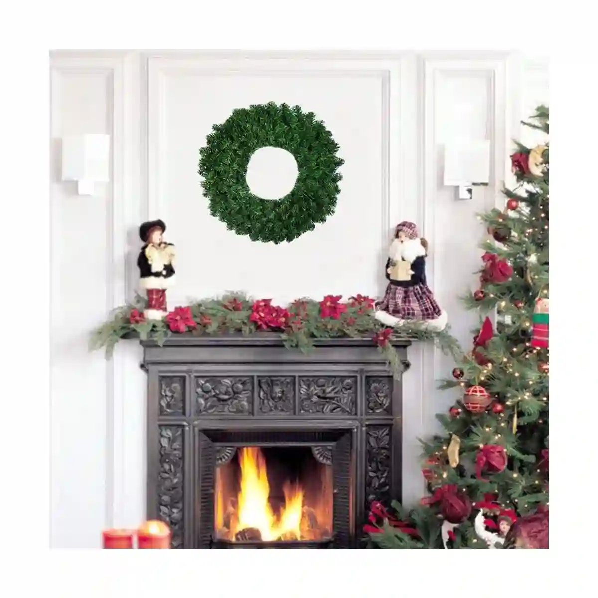 Ghirlanda, Corona Di Natale Verde, Pino Artificiale 2 Ghirlanda, Corona Di Natale Verde, Pino Artificiale - immagine 2