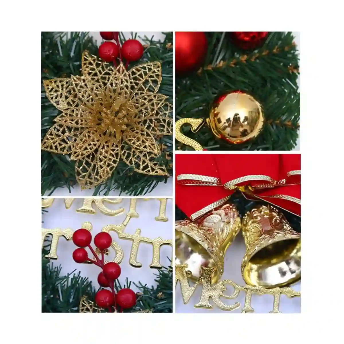 Ghirlanda Di Natale Con Campane E Fiocco Rosso 3 Ghirlanda Di Natale Con Campane E Fiocco Rosso - immagine 3