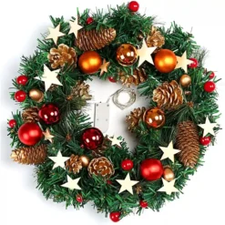 Ghirlanda Di Natale Con Palline Luminose E Luci A LED