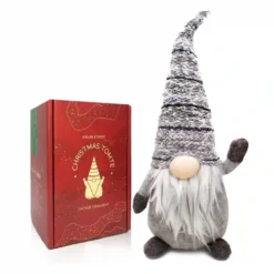 Gnomo Di Natale In Feltro Da 49 Cm, Con Scatola Regalo Natalizia