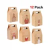 Kit 12 Scatole Regalo Di Natale, Carta Kraft, Resistenti