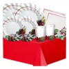 Kit 16 Persone, Tema Stella Di Natale, Coordinato Tavola Natalizio