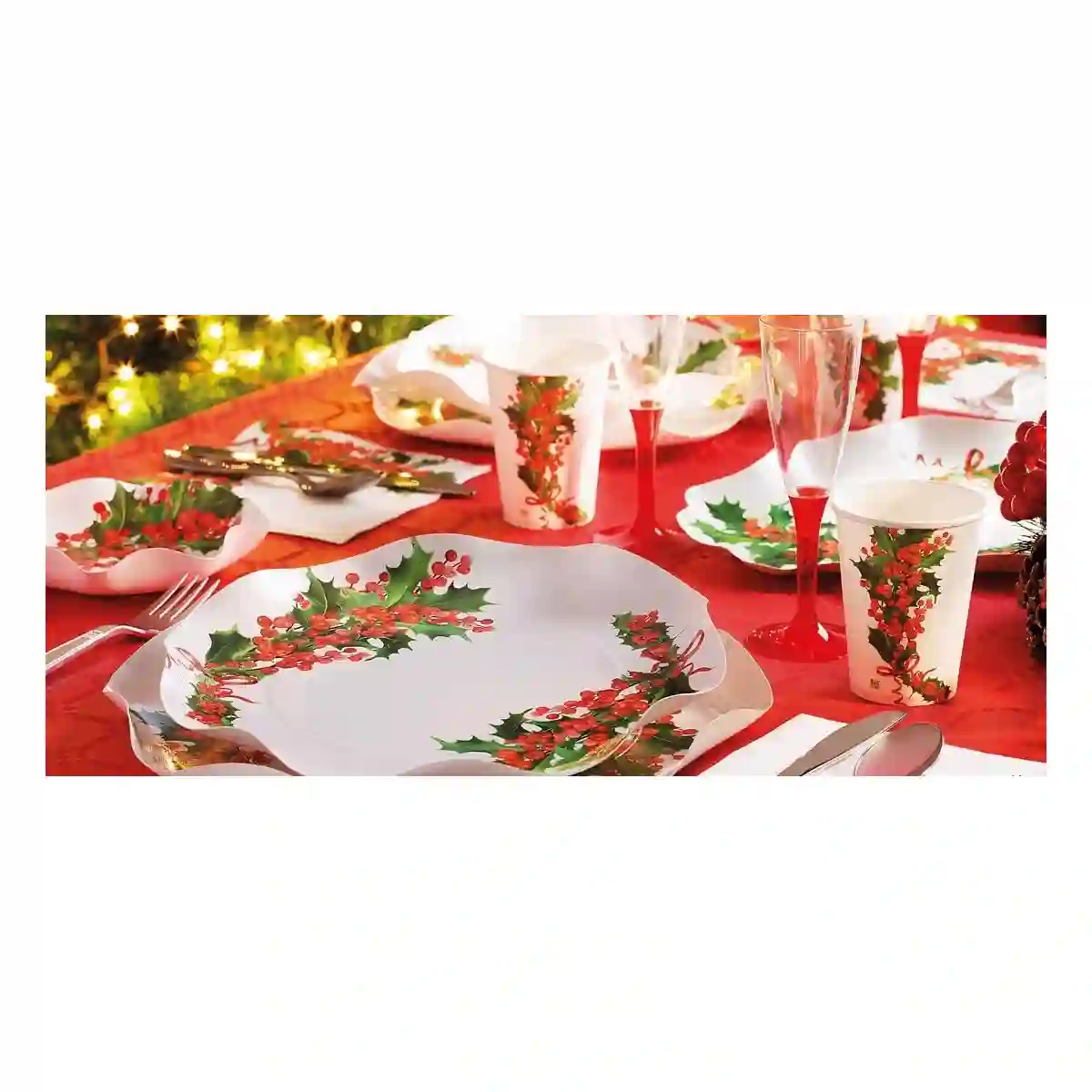Kit 8 Ospiti Bianco Natale, Decorazioni Tavola Usa E Getta 2 Kit 8 Ospiti Bianco Natale, Decorazioni Tavola Usa E Getta - immagine 2