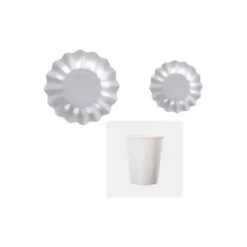 Kit 8 Persone Natale, Coordinato Argento Perlato