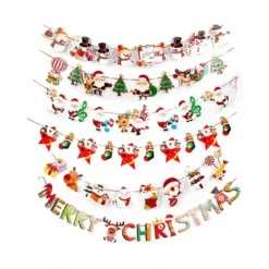 Kit Con 6 Bandierine Di Natale Da 2.7m, Decorazioni Da Appendere