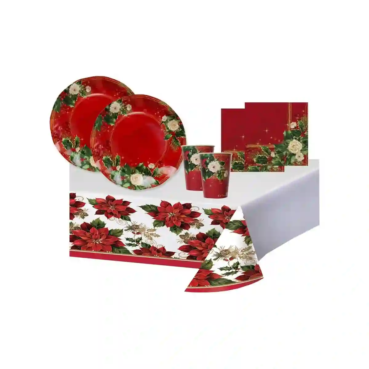 Kit Per 32 Persone Tema Natale Elegance, Coordinato Tavola 1 Kit Per 32 Persone Tema Natale Elegance, Coordinato Tavola