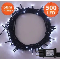 Luci Di Natale Da 500 LED, Colore Bianco, Catena Luminosa