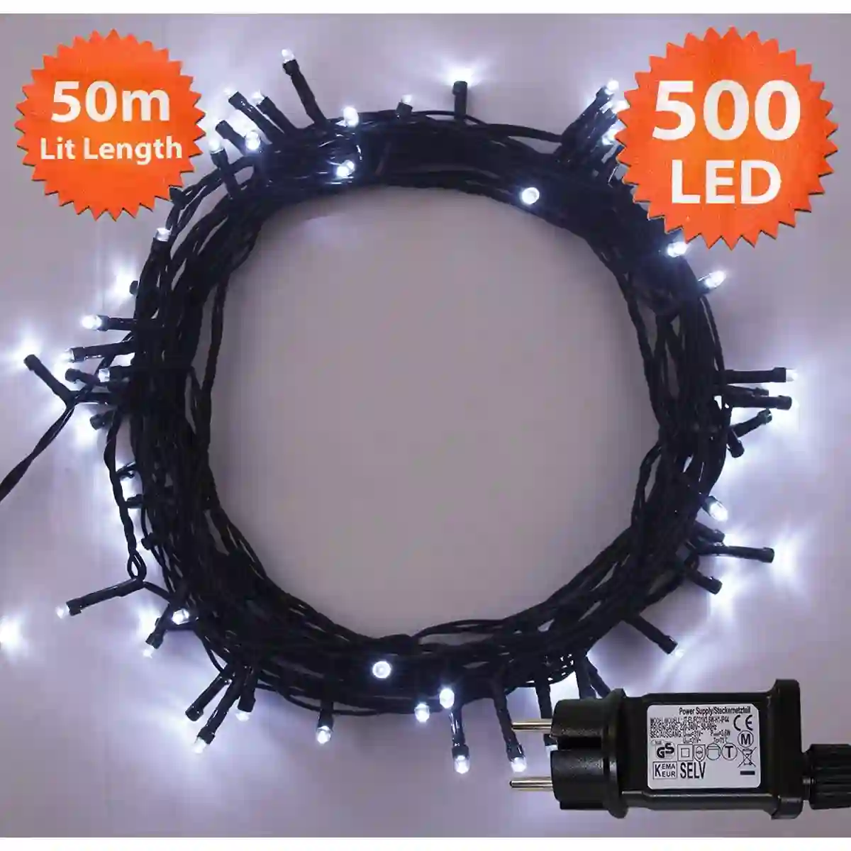 Luci Di Natale Da 500 LED, Colore Bianco, Catena Luminosa 1 Luci Di Natale Da 500 LED, Colore Bianco, Catena Luminosa