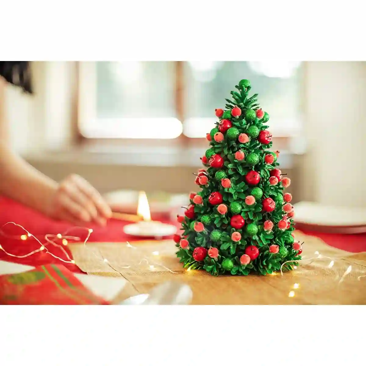 Mini Abete Di Natale, Centrotavola, Fatto A Mano 2 Mini Abete Di Natale, Centrotavola, Fatto A Mano - immagine 2