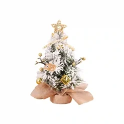 Mini Albero Di Natale Centrotavola Pino Con Neve, Decorazione Tavola