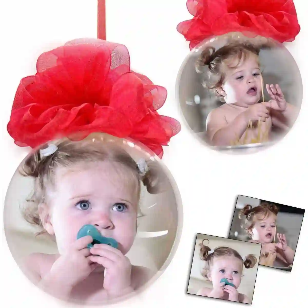 Palla Di Natale Con Foto, Personalizzabile , Da 9 Cm Di Diametro 1 Palla Di Natale Con Foto, Personalizzabile , Da 9 Cm Di Diametro