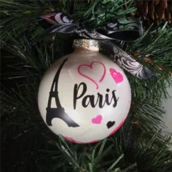 Pallina Di Natale Love In Paris, Festa Parigi, Idea Regalo