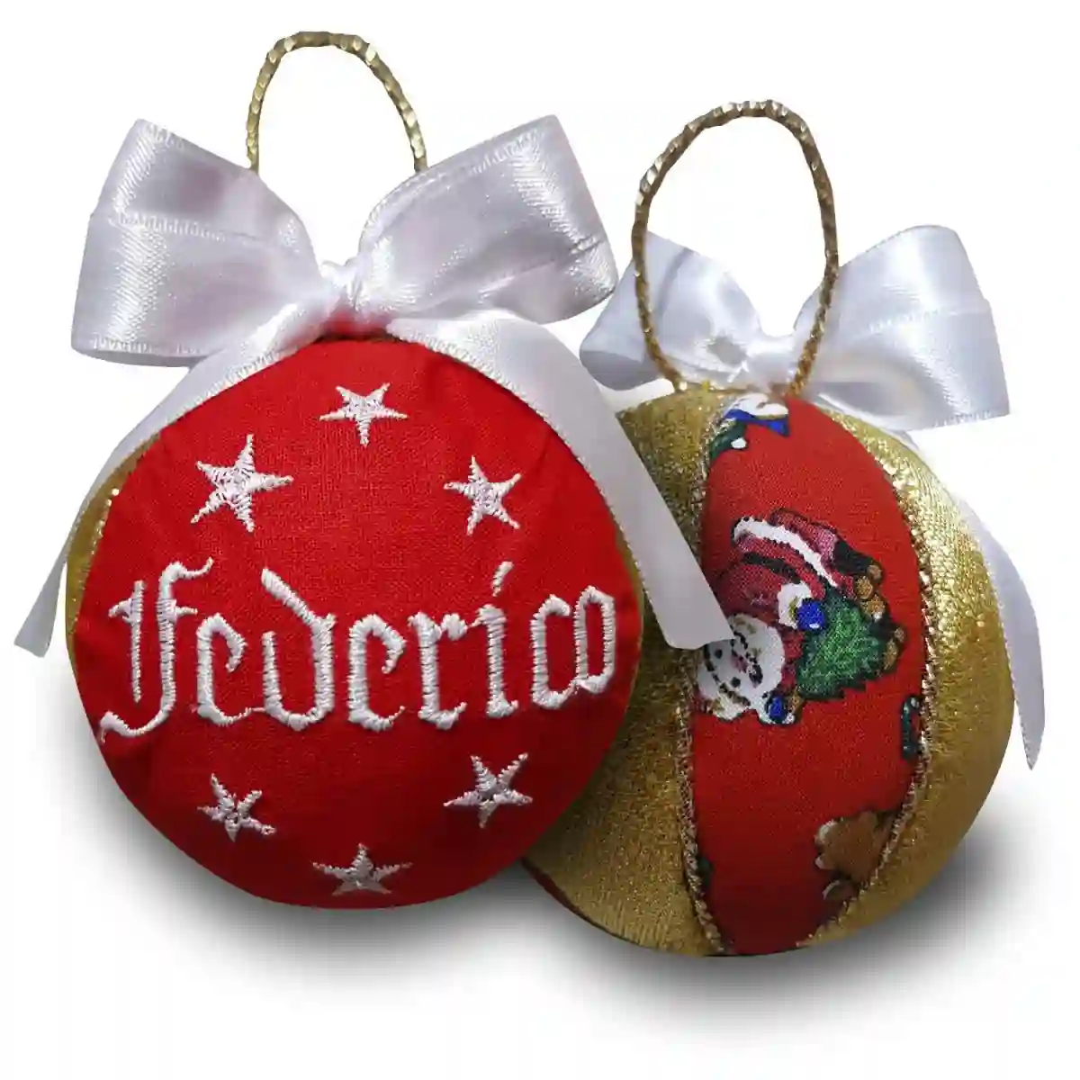 Pallina Di Natale Personalizzata Da 8 Cm Con Nome Ricamato 1 Pallina Di Natale Personalizzata Da 8 Cm Con Nome Ricamato