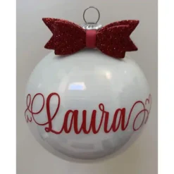 Pallina Personalizzabile Con Nome Di Natale, Da 8 Cm, Colori Vari