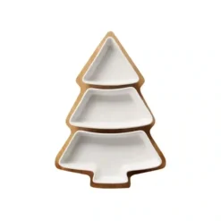 Piatto Forma Albero Natale In Ceramica, Vassoio Per Natale