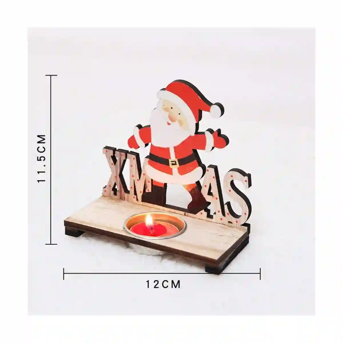 Portacandele Babbo Natale, Centrotavola In Legno, Simpatico E Originale 2 Portacandele Babbo Natale, Centrotavola In Legno, Simpatico E Originale - immagine 2