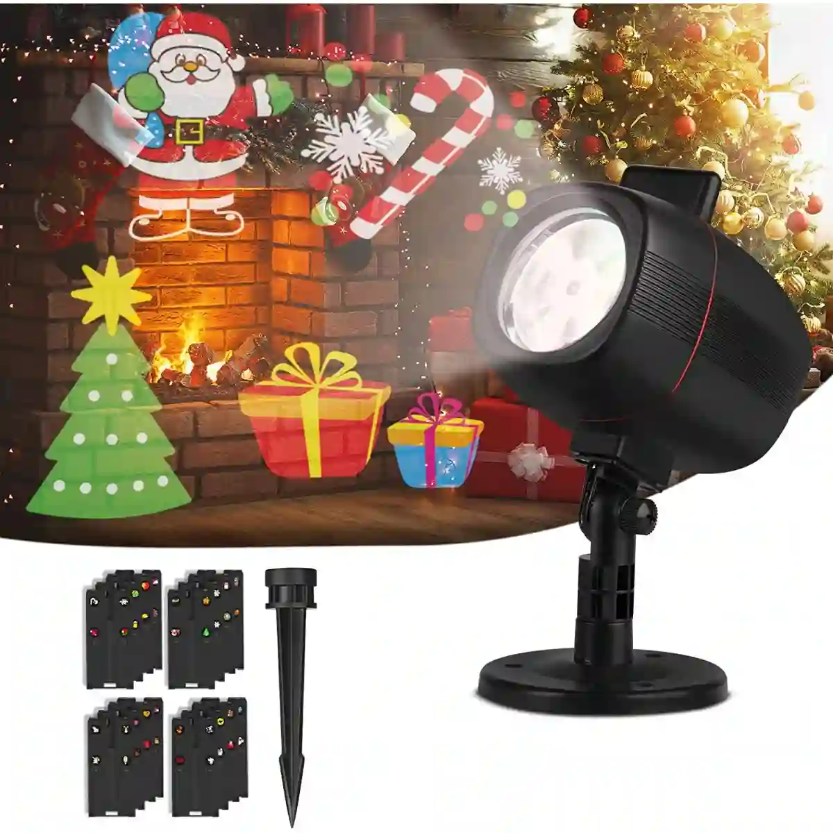 Proiettore Luci Di Natale, IP65 Con 16 Lenti Intercambiabili 1 Proiettore Luci Di Natale, IP65 Con 16 Lenti Intercambiabili