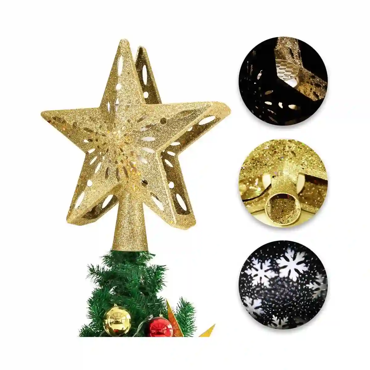 Puntale Stella Con Luci A Led Per Albero Di Natale 2 Puntale Stella Con Luci A Led Per Albero Di Natale - immagine 2