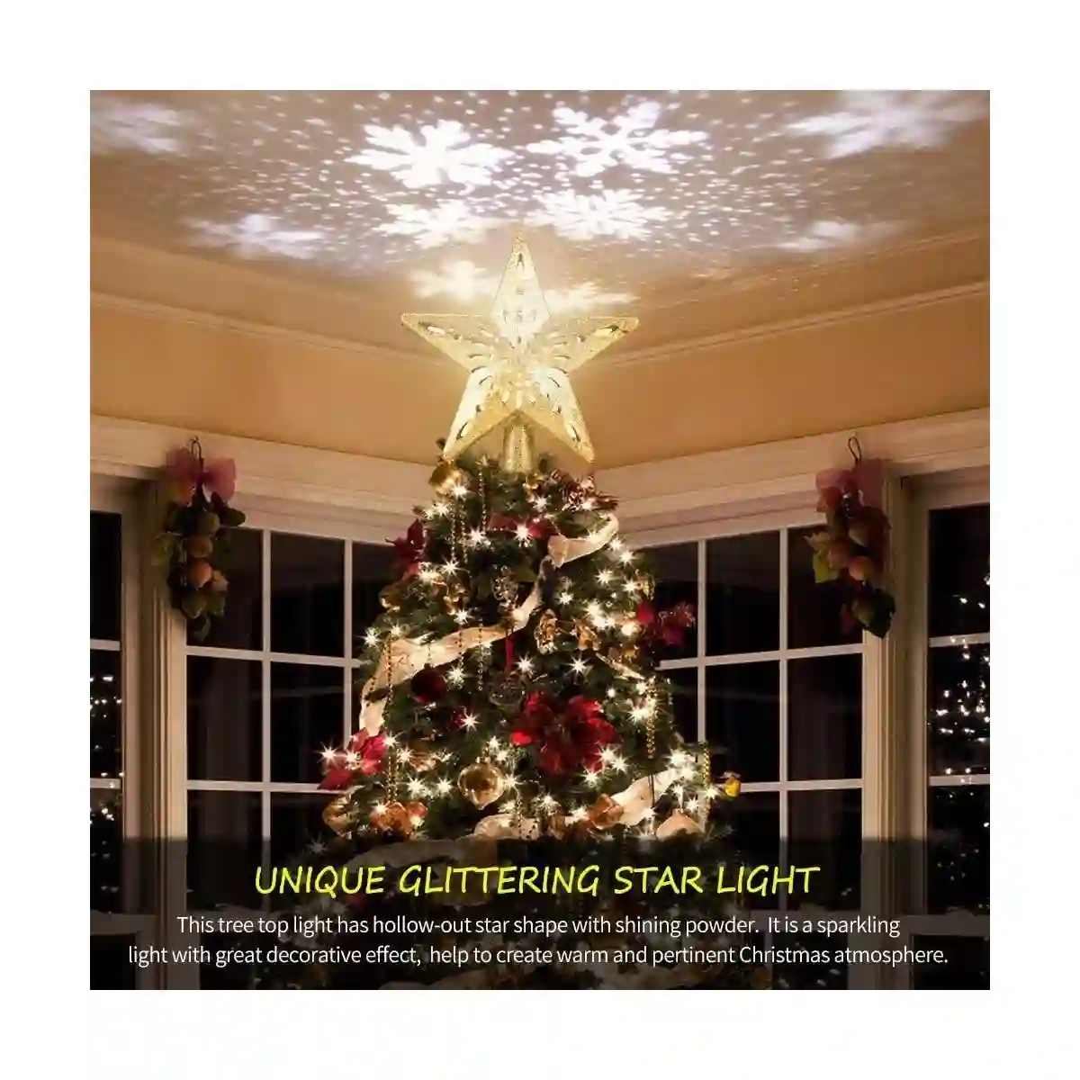 Puntale Stella Con Luci A Led Per Albero Di Natale 4 Puntale Stella Con Luci A Led Per Albero Di Natale - immagine 4