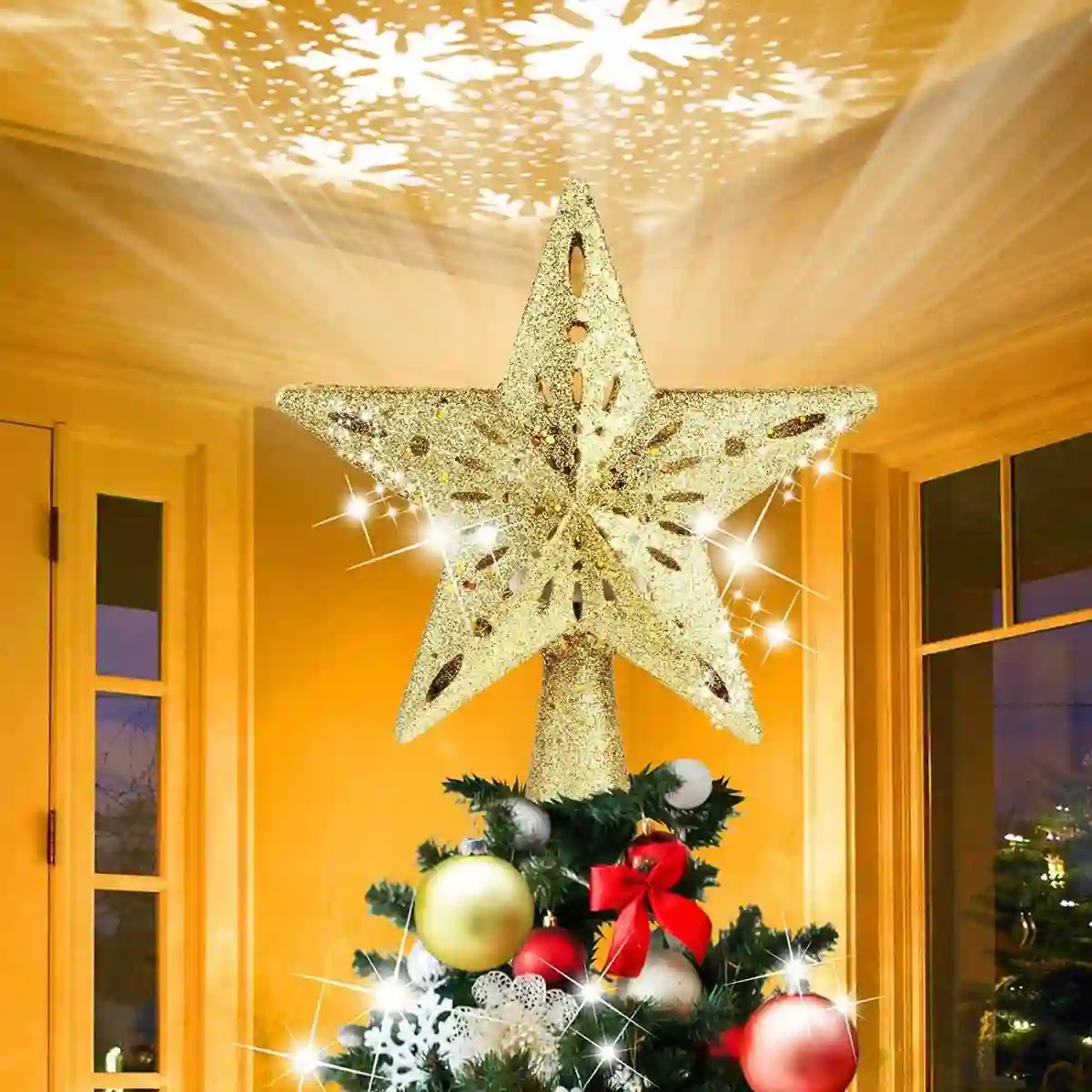 Puntale Stella Con Luci A Led Per Albero Di Natale 1 Puntale Stella Con Luci A Led Per Albero Di Natale