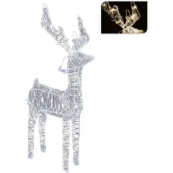Renna Luminosa Con 80 Led, Decorazione Di Natale