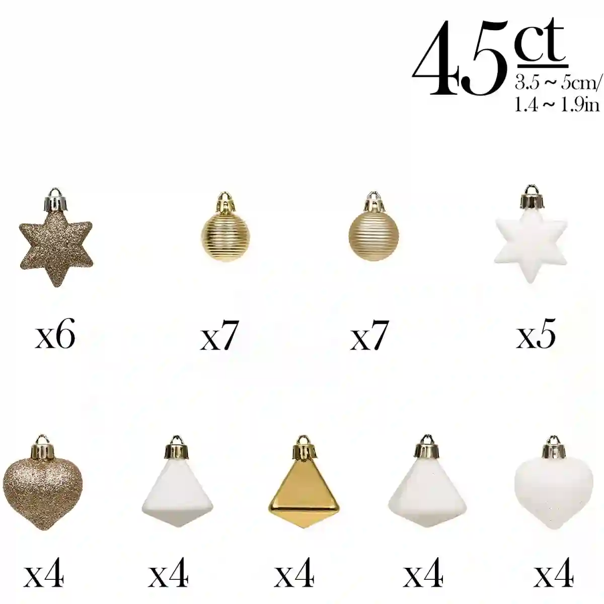 Scatola Da 45 Palline Di Natale Varie, Bianche E Rame 2 Scatola Da 45 Palline Di Natale Varie, Bianche E Rame - immagine 2