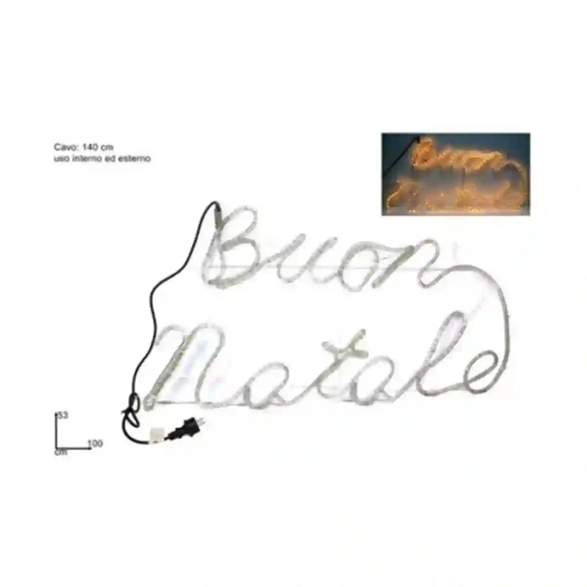 Scritta Luminosa Buon Natale Da 100 Cm, Tubo Luminoso 2 Scritta Luminosa Buon Natale Da 100 Cm, Tubo Luminoso - immagine 2