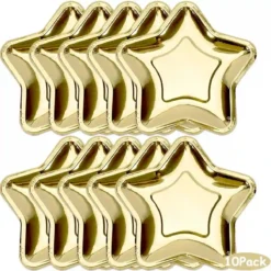 Set 10 Piatti A Forma Di Stella Colore Oro, Perfetti Per Natale