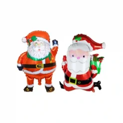 Set 2 Palloncini Di Babbo Natale In Mylar, Alluminio
