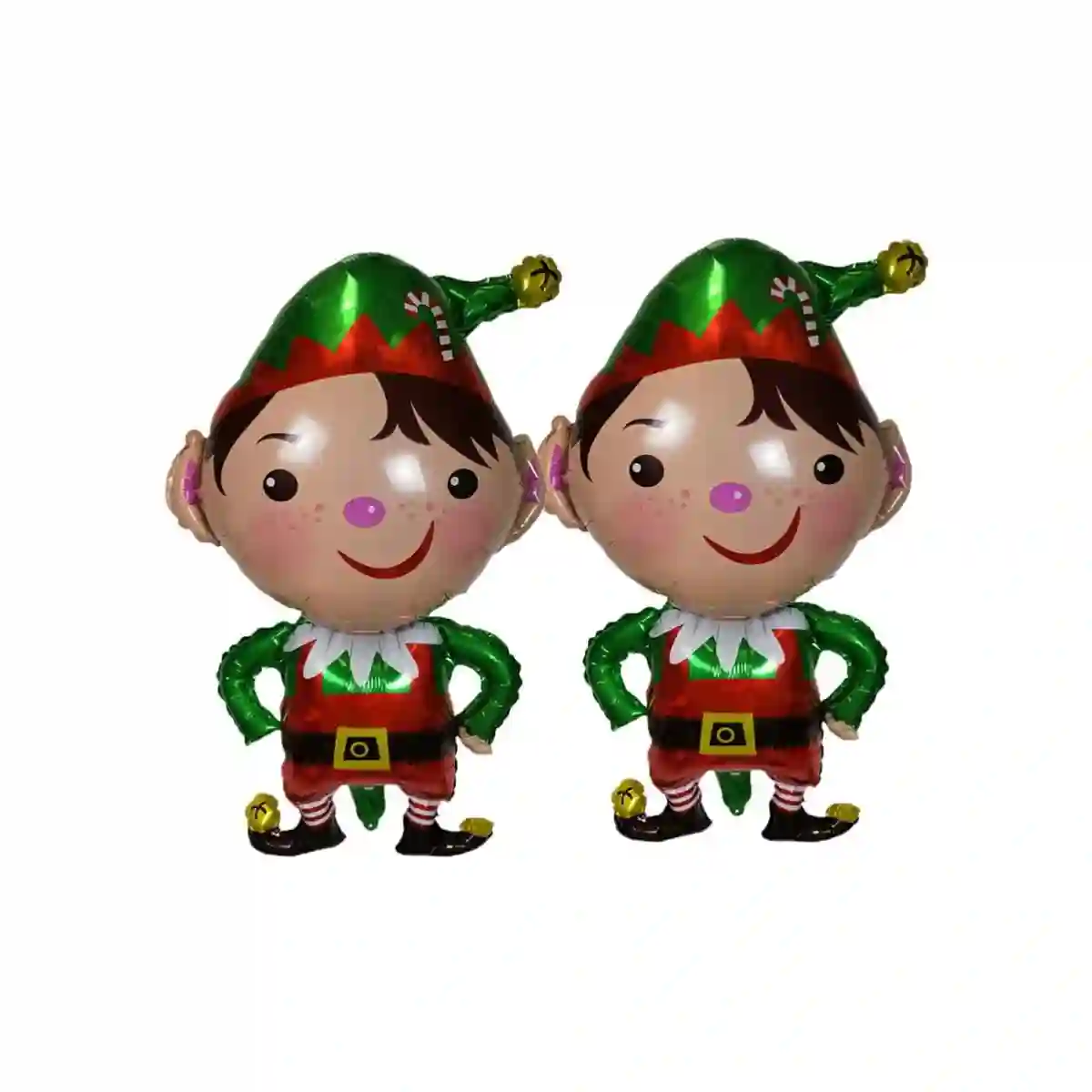 Set 2 Palloncini Elfo Di Natale In Mylar, Per Feste 1 Set 2 Palloncini Elfo Di Natale In Mylar, Per Feste