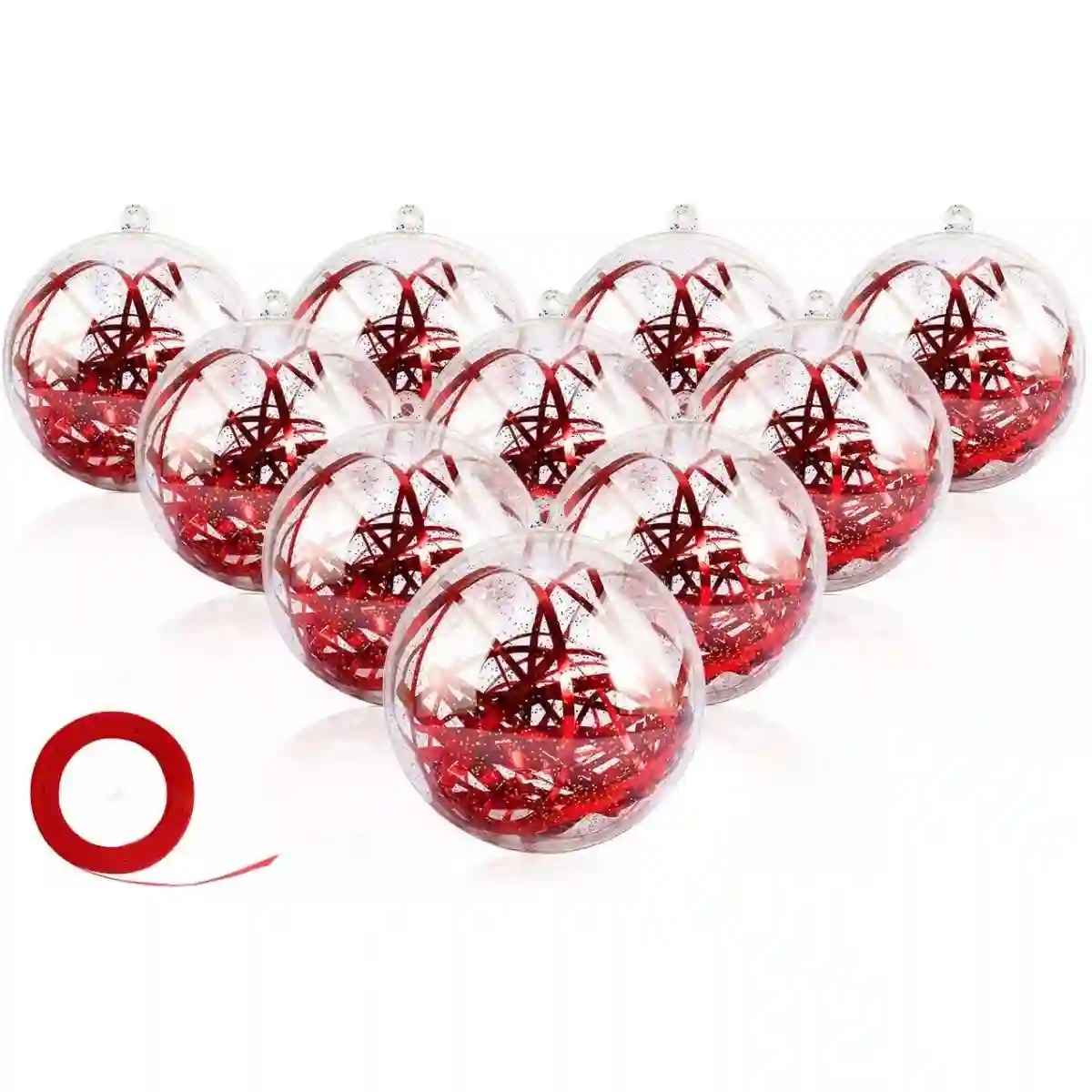 Set 20 Palline Di Natale 8 Cm, Trasparenti, Apribili 1 Set 20 Palline Di Natale 8 Cm, Trasparenti, Apribili
