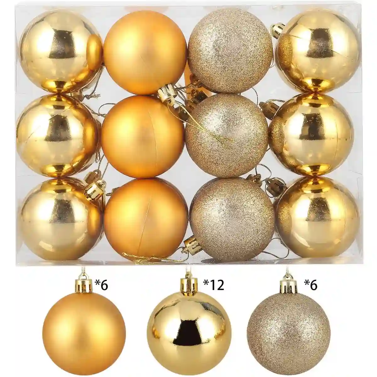 ❄ Set 24 Palline Di Natale Con 3 Finiture Speciali 2 ❄ Set 24 Palline Di Natale Con 3 Finiture Speciali - immagine 2