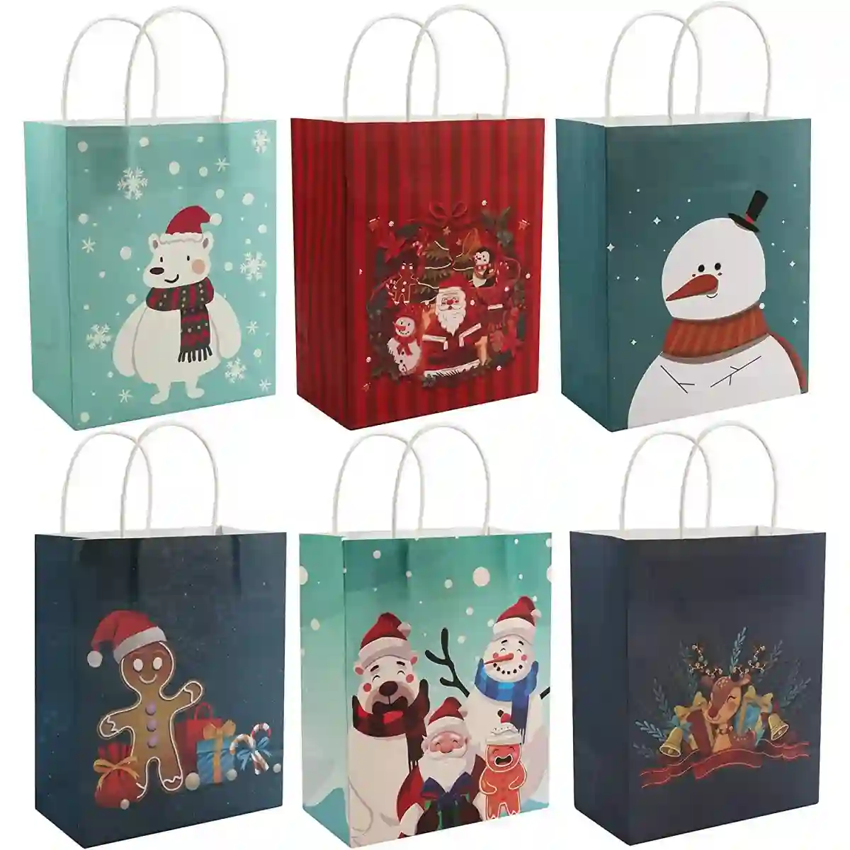 Set 24 Sacchetti Carta Regalo Di Natale, Originali E Simpatici 1 Set 24 Sacchetti Carta Regalo Di Natale, Originali E Simpatici