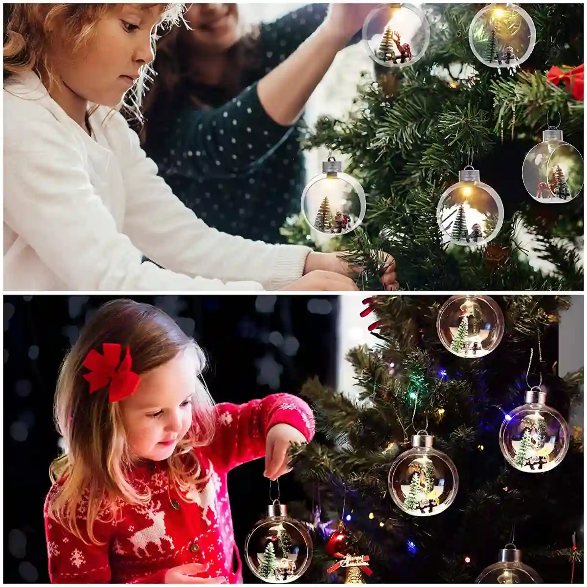 Set 3 Palline Di Natale Luminose LED Con Renne E Babbo Natale 3 Set 3 Palline Di Natale Luminose LED Con Renne E Babbo Natale - immagine 3